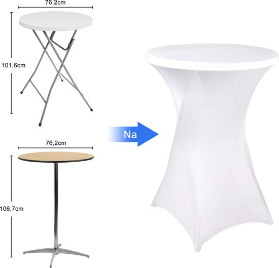 Saaf Ensemble de jupes bartables - 4 pièces - ∅80-85 x 110cm - Housse bartable - Lavable et élastique - Blanc