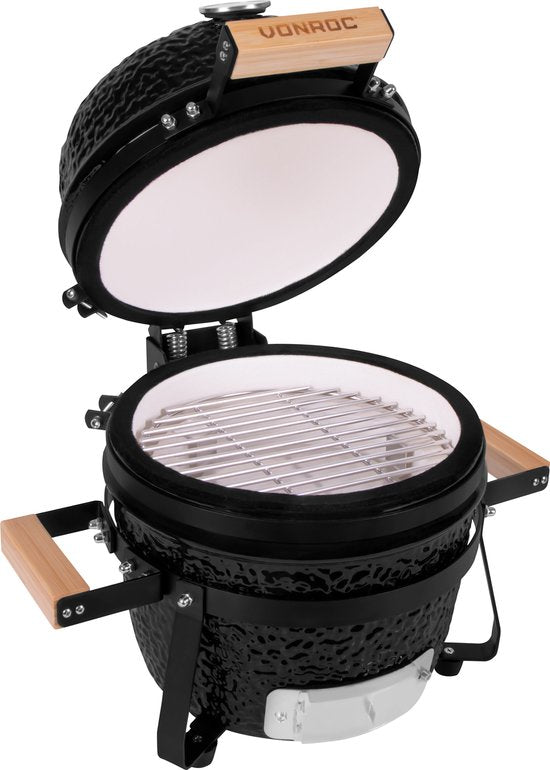VONROC - BBQ - Kamado - 13" - Avec couvercle de protection, plateau et base - Barbecue au charbon de bois - Céramique