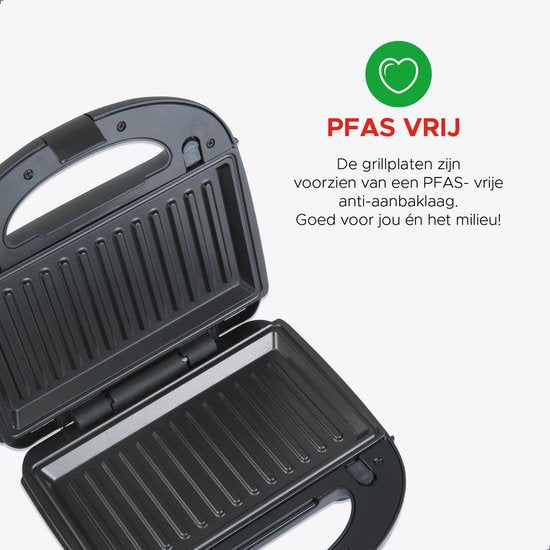 Bourgini MultiGrill 3-en-1 - Toasti maker, Grill & Gaufrier - Sans PFAS - Plaques interchangeables - 750W