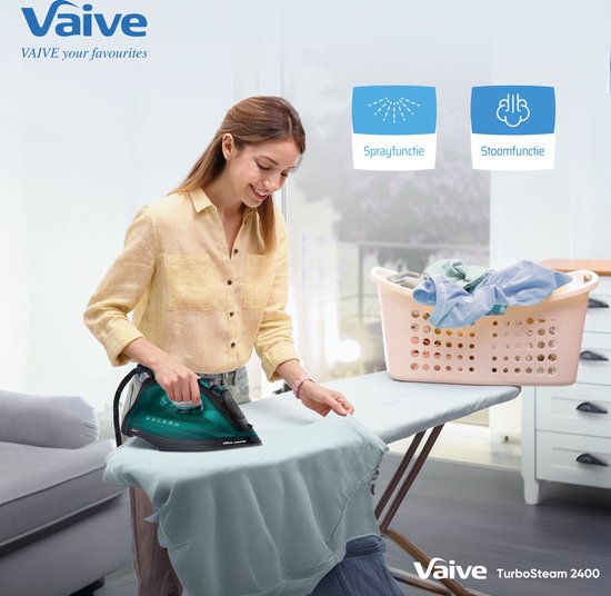 VAIVE TurboSteam 2400 - Fer à vapeur - Fers à vapeur - 2400W - Réservoir d'eau 320 ML - Fonction bosse de vapeur