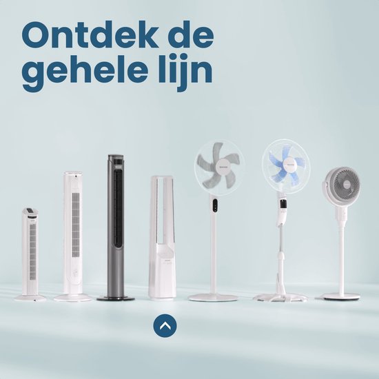 Ventilateur de tour Auronic - Modèle sans pales - Refroidisseur d'air - Ventilateur de sol - Ventilateur silencieux sur pied - 101 CM - 6 vitesses - Ventilateur - Avec minuterie - 39 dB - Blanc