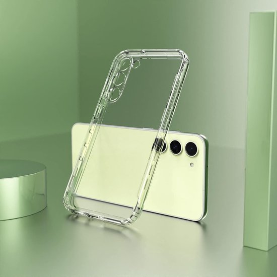 Podec 2-in-1 Case with Screen Protector Suitable for Samsung Galaxy S23 Transparent Phone Case - Anti-Shock Case Cover