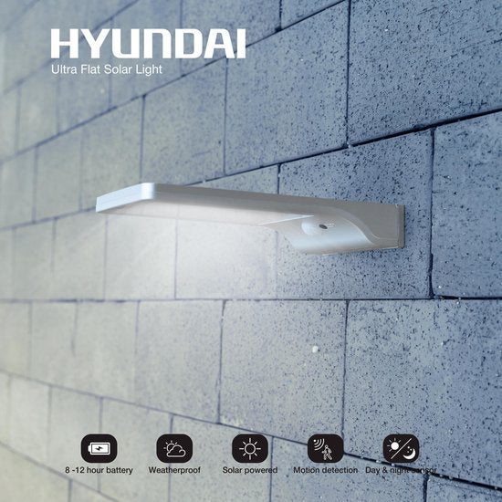 Hyundai - Lampe d'extérieur LED solaire ultra-mince