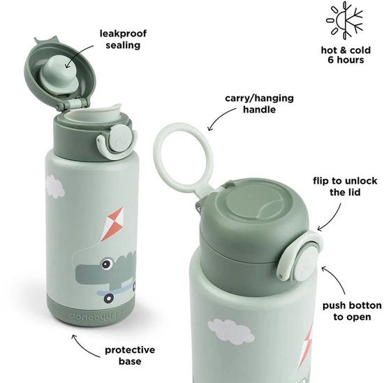 Done by Deer Thermo Bottle - Playground - Green - 340 ml