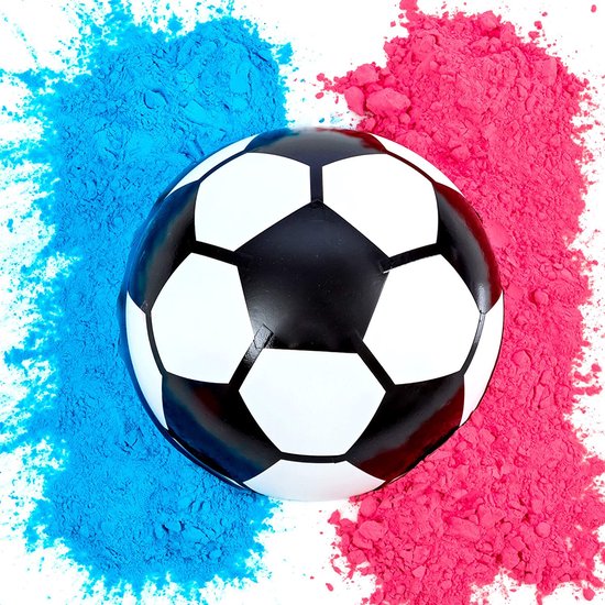 Partizzle Football de révélation du sexe - Avec poudre rose et bleue - Décorations pour la fête de bébé - Fête de garçon ou de fille - Bombe fumigène et pistolet fumigène alternatifs - Plastique