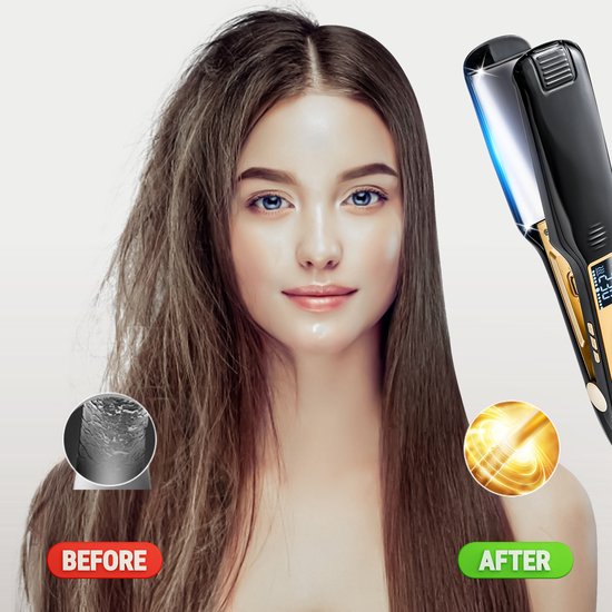 Sansbeauté® Professional Straightener - 2 in 1 - Curling tongs - Straighteners - Hair Straightener - Fast Warm-up - 80℃ to 230℃ - Straightening & Curling - ION technology
