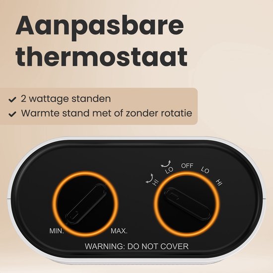 Auronic Fan Heater Pro - Chauffage céramique - Chauffage 2000W - Blanc