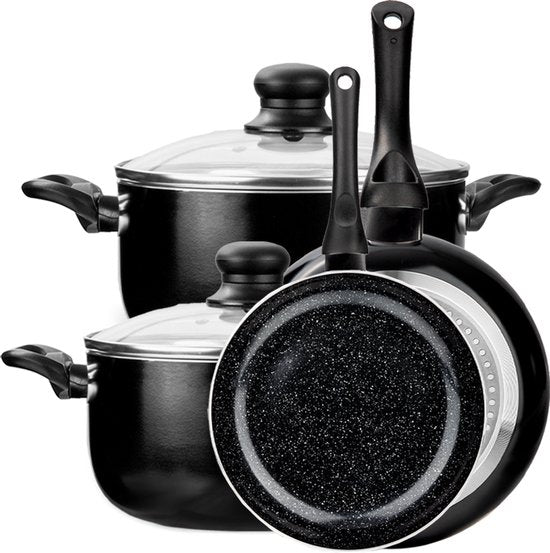 CeraFusion Ceramic Pan Set 6-piece - Poêles à frire et casseroles 20, 24 cm - Poêle à frire - Set de poêles - Poêles à induction - Poêle - Sans PFAS