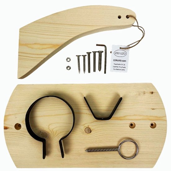 Ceruzo Ham Holder - Support à jambon en bois avec métal - Jambon espagnol 4-9 kg - 40x19x36 cm