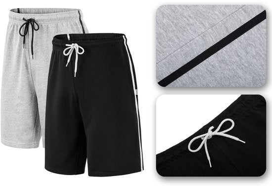 Milanoro - M - Short - pack de 2 - Homme - Noir/Gris