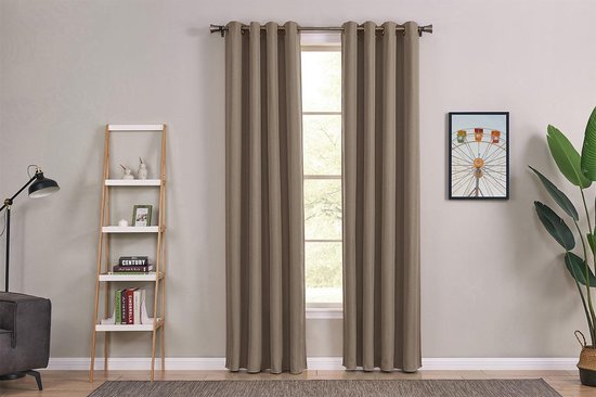 Larson Premium - Rideau premium - Luxury home edition - Avec anneaux - 3m x 2,7m - Taupe