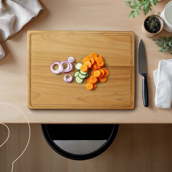 Deleca Planche à découper en teck - Double face avec tranchée à jus / poignées - Grande et épaisse planche à découper en teck - Pour la cuisine, planches à découper durables, planche de service, planche à fromage, planche à boissons, planche à tapas - San