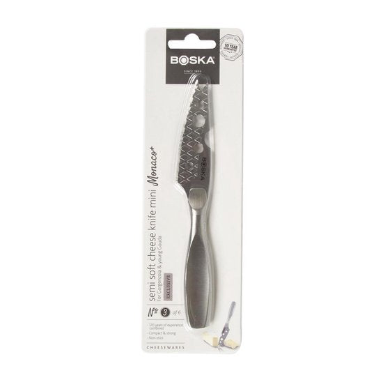 Couteau à fromage Boska Semi-soft Mini Monaco+ No.3 - Couteau à fromage à pâte molle - Couteau à brie - acier inoxydable - Couteau à fromage lavable au lave-vaisselle - Ustensiles de cuisine - Accessoires de cuisine - Garantie 10 ans