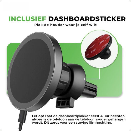 Support de téléphone iSetchi - Chargeur sans fil Qi - Chargeur rapide 15 watts - Grille de ventilation