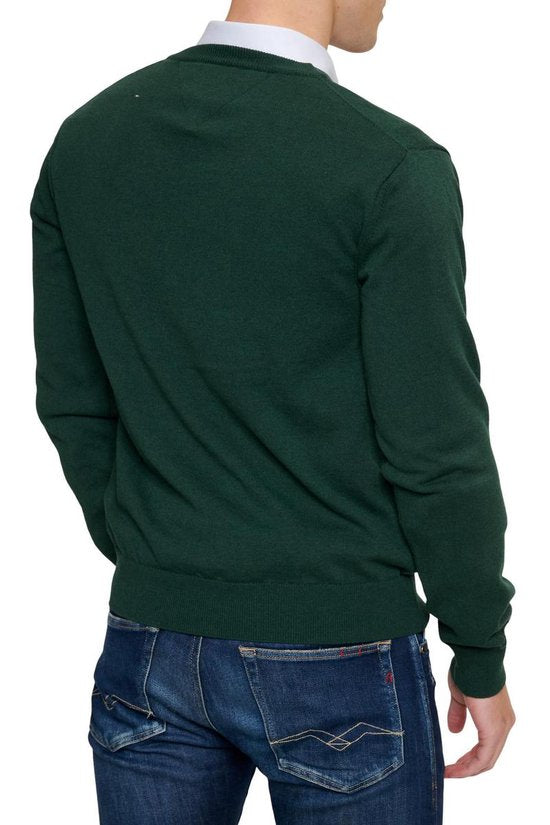 Pull Mario Russo - Vert foncé - Taille L - Schnitt italien - 85% coton Pullover