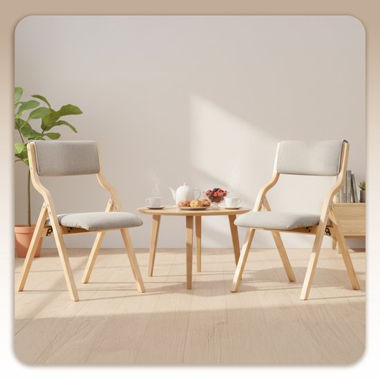SoBuy Set of 2 Folding Chair, Office Chair with Upholstered Seat Cushion, Dining Chair, Light Grey, 49x80x54cm, FST40-HGx2 - pour la salle à manger, la cuisine, le salon ou le bureau à domicile