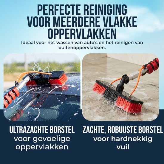 Aqualita® Brosse de lavage télescopique 9M - Lave-vitre à manche télescopique - Lave-vitre télescopique - Essuie-vitre à manche télescopique - Lave-vitre - Lave-voiture - Nettoyeur de panneaux solaires - Fascias - Canopy - Conservatoire - Set de nettoyage