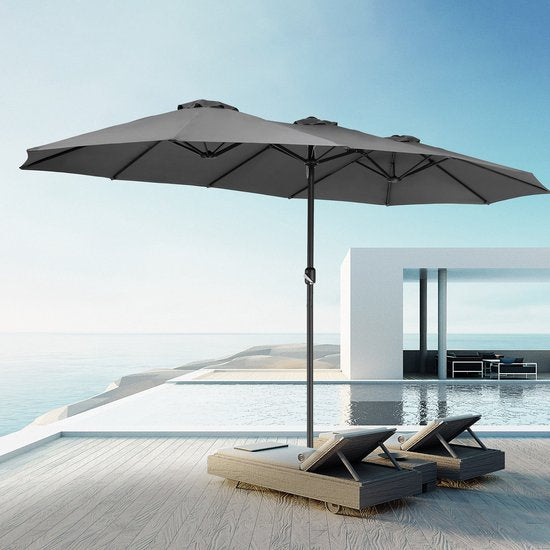 Kingsleeve Parasol double XXL - 460x270cm Protection UV - Anthracite