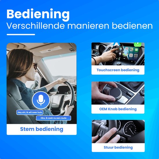 CarMe Luxe 2-in-1 Car Dongle - Wireless CarPlay & Android Auto - Modèle 2024 - Noir