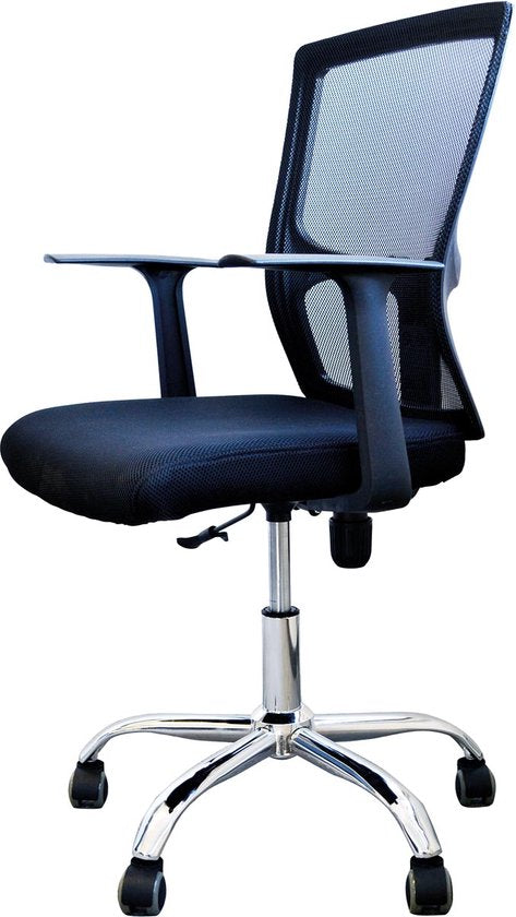 BRASQ OC200 Ergonomic Office Chair Black with Breathable Mesh - Chaises de bureau - Réglable en hauteur - Gaming chair 49 x 47 x 94 cm