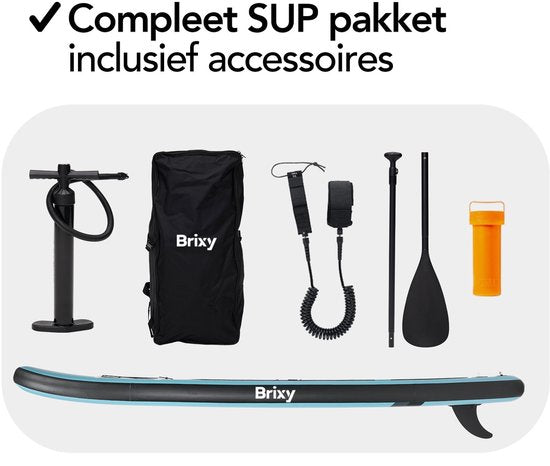 Brixy SUP Board - Inflatable Paddle Board - Set complet - 285 cm - Max. 150 kg - Vert menthe