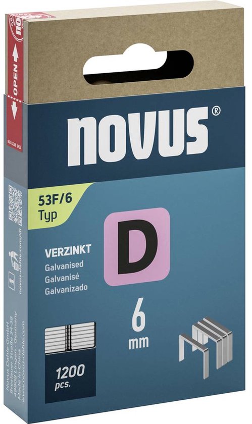 Novus Tools 042-0788 Agrafes avec fil plat Type 53F 1200 pièce(s) Dim. (l x l) 6 mm x 11.3 mm