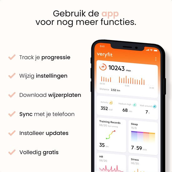 MAOO BOOST Smartwatch - protecteur d'écran inclus - étanche - Smartwatch femmes or rose - podomètre - montre - rose