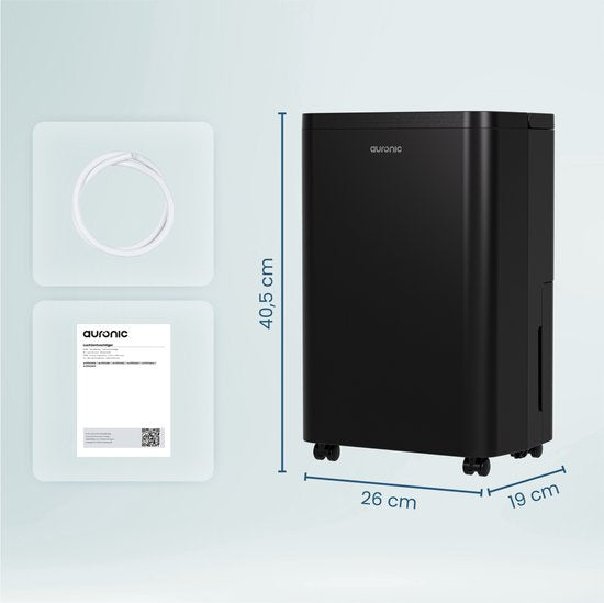Déshumidificateur Auronic - Compact Pro Plus - 12L - Chambre à coucher, salle de bain, salon et bureau - Hydratant pour l'intérieur - Noir