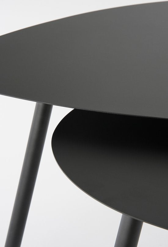 Table d'appoint Mica Decorations - Lot de 2 - L80 x L60 x H47 cm - Métal - Noir