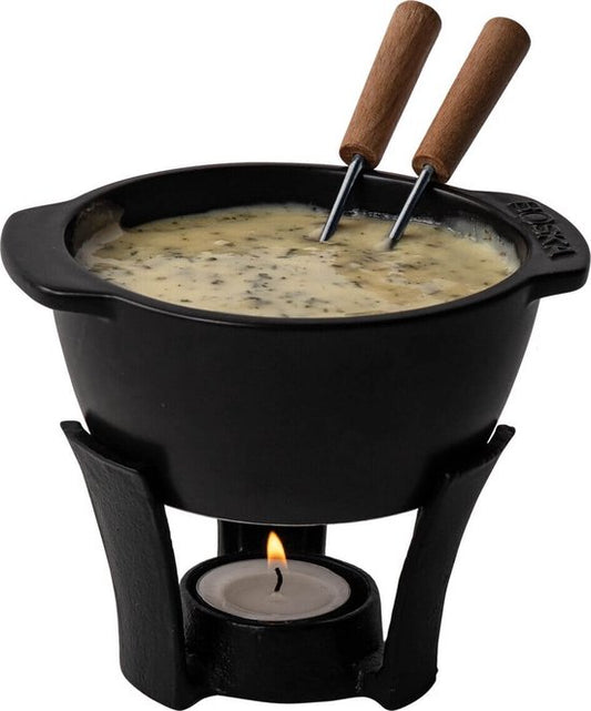 Boska Fondue set Party Mini - Caquelon à fondue - Pour fondue au fromage et sauce - Noir - 300 ml