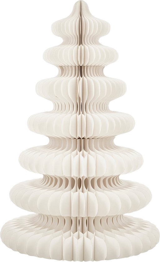 Maison des Saisons Décoration sapin de Noël - H152 x Ø104 cm - Papier - FSC Mix - Blanc