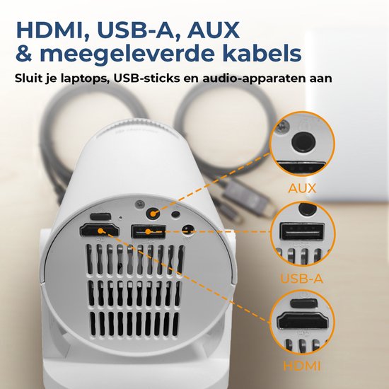 Denver Mini Beamer - HD Ready 1080*720P - 120 ANSI Lumen - Projecteur - Home Cinema - HDMI - USB-C - PR1500