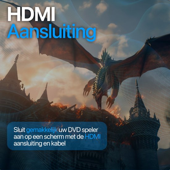 Mini lecteur DVD avec HDMI - 1080P Full HD - Connexion HDMI, RCA et AUX