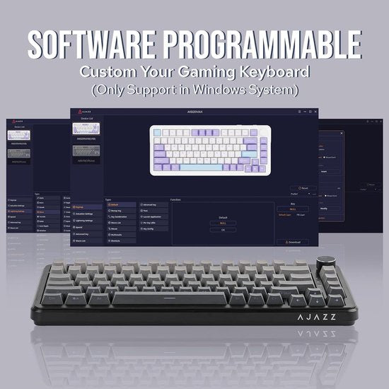 Ajazz AK820 MAX HE - 75% Wired RGB Gaming Keyboard - Hall Effect Rapid Trigger Mechanical Keyboards - Side Printed Keys - Gasket - Hot Swap - 8K Hz Polling Rate - QWERTY Keyboards - 82 Keys - Gradient Grey