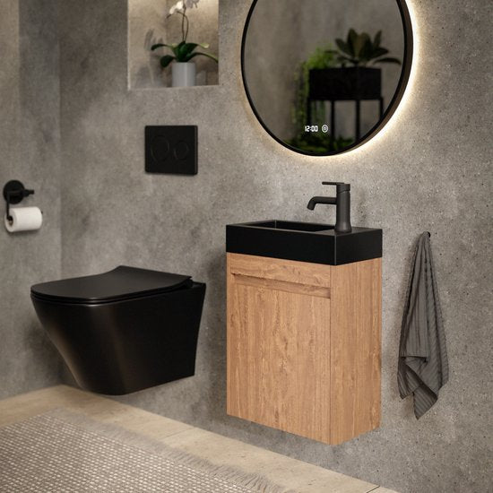 Meuble de toilette Mirlux Chêne Chaud - Meuble de fontaine - Meuble de toilette - 40cm