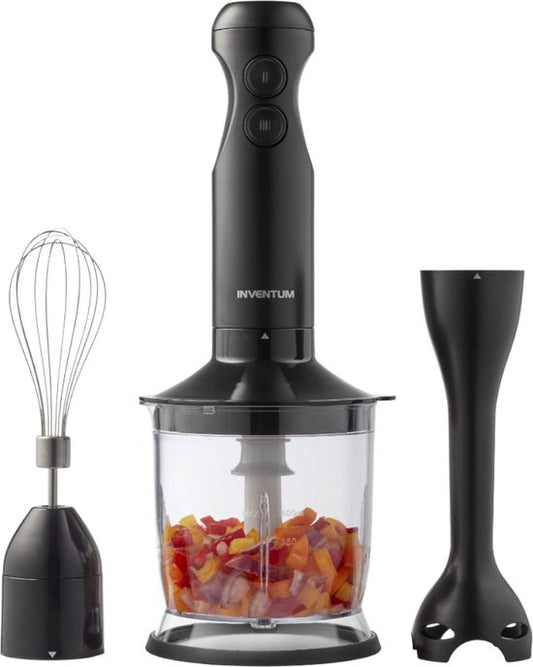 Inventum MX350B - Set mixeur plongeant - Hachoir - Fouet - 350W - 2 vitesses - Noir