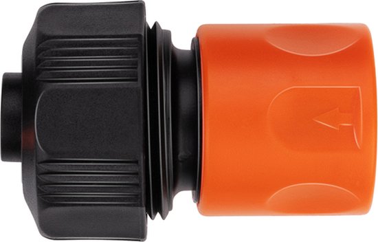 BLACK+DECKER Raccord rapide pour tuyau d'arrosage - 5/8'-3/4' - ⌀16-19 mm - Plastique - Noir/Orange