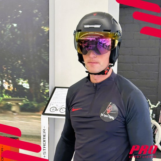 Pro Sport Lights - Speed Pedelec Helmet NTA-8776 - Taille Medium (49-55 cm) & Avec Visière - Equipé d'oreillettes et ajustable - Pour E-bike et Moped Scooter - Plastique noir