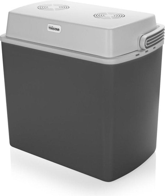 Tristar Coolbox KB-7424 - Glacière 22 litres - Légère avec poignée - Système de refroidissement thermoélectrique - Avec prise 12V pour le voyage et la voiture - Transformable en prise 230V - Gris