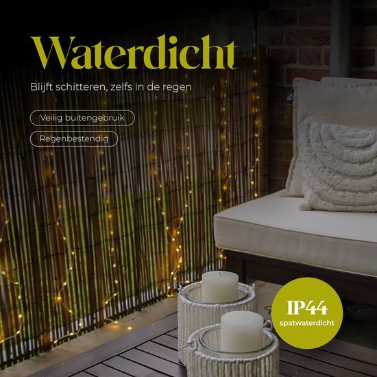 Giftmas Light Curtain - Rideau lumineux 420 LED - 4×1M - 8 fonctions avec télécommande - Blanc chaud - Pour décoration extérieure et balcon - Lumières de Noël