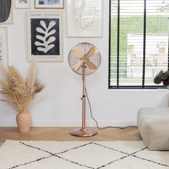 Tristar VE-5971 - Ventilateur trépied rétro - Ø 40 cm - Finition cuivre