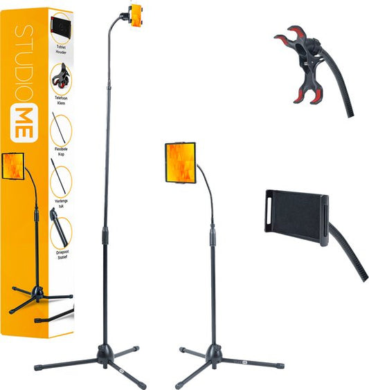 Trépied pour téléphone Studio Me - Support pour tablette - 175 cm - Noir
