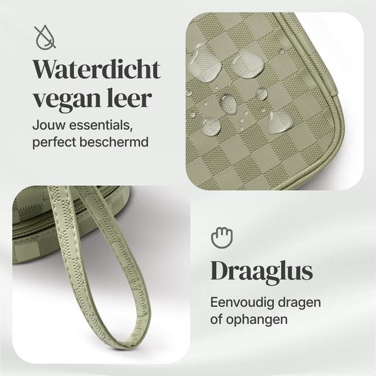 Skycases Travel Essentials - Trousse de toilette et de maquillage - Imperméable et compacte - Convient pour le voyage et l'usage quotidien - Unisexe - Vert Matcha