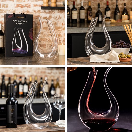 Luxwine® - Carafe à décanter - Carafe à vin - 1,5L -Incl. 1000 perles de nettoyage - Carafe à décanter - Carafe à vin