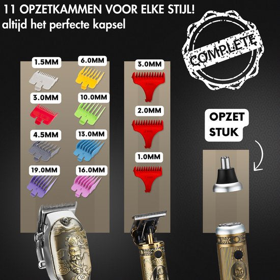Tondeuse à cheveux professionnelle sans fil 4 en 1 - Tondeuse à cheveux pour hommes - Cheveux - Tondeuse à cheveux - Machine à cheveux pour coiffeurs - Tondeuse à cheveux - Tondeuse à barbe - Barber Hair Clipper - Hairdresser Buddha Trimmer - Barber Set