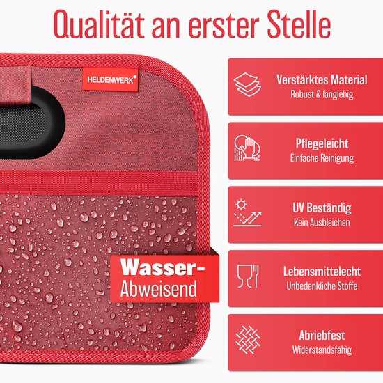 Sac de coffre pliable et stable - sac de rangement pratique pour le coffre - boîte pliante de voiture, boîte de coffre (rouge)