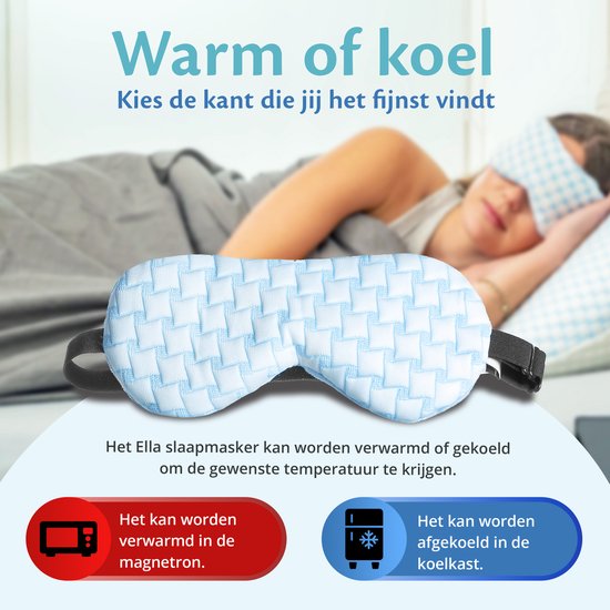 Ella Weighted Sleep Mask Women & Men - Masque pour les yeux avec tissu rafraîchissant et velours - Ajustable - Masques de sommeil