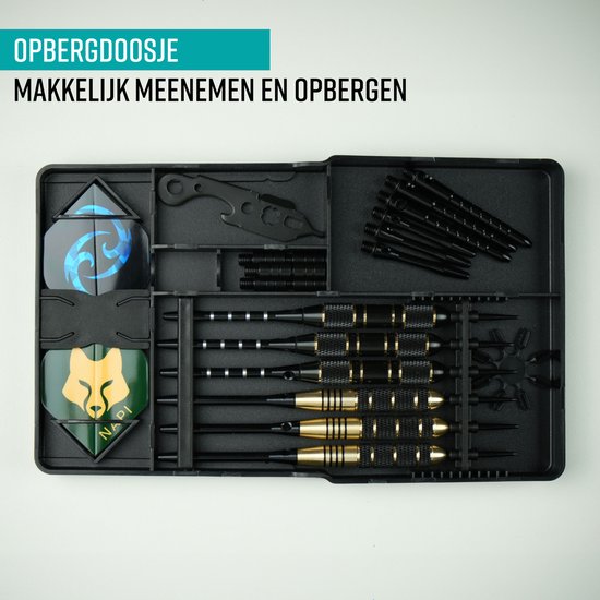 Fléchettes - 6 fléchettes (64 pièces) - Fléchettes de 23, 24, 25, 26 grammes - 2 jeux de fléchettes en laiton de qualité supérieure - pointe en acier - avec fléchettes et étui