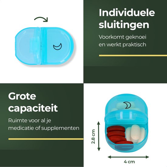 Pilulier Gandria 7 jours - Pilulier amovible - Boîte à pharmacie avec 14 compartiments - Boîte à pharmacie avec fermeture solide - 2 compartiments par jour - 7 couleurs