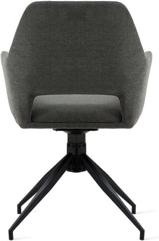 Multifurn - Chaise de salle à manger 'Tess' (velours, anthracite, lot de 2)